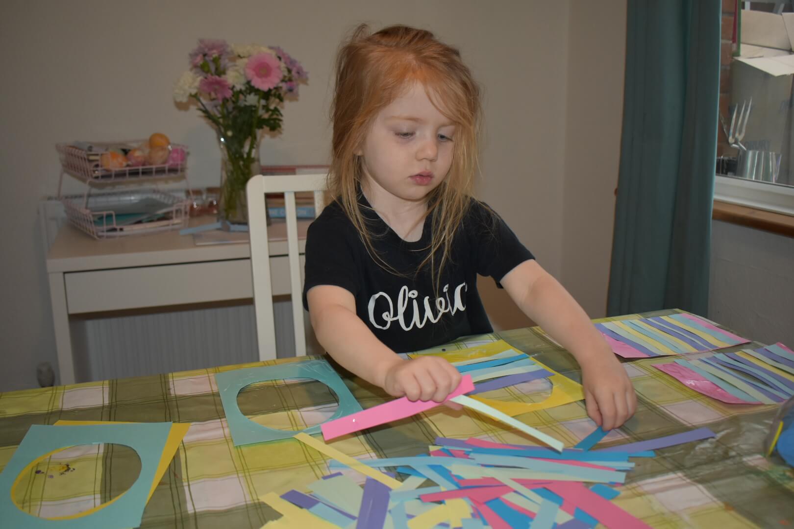 Little girl crafting